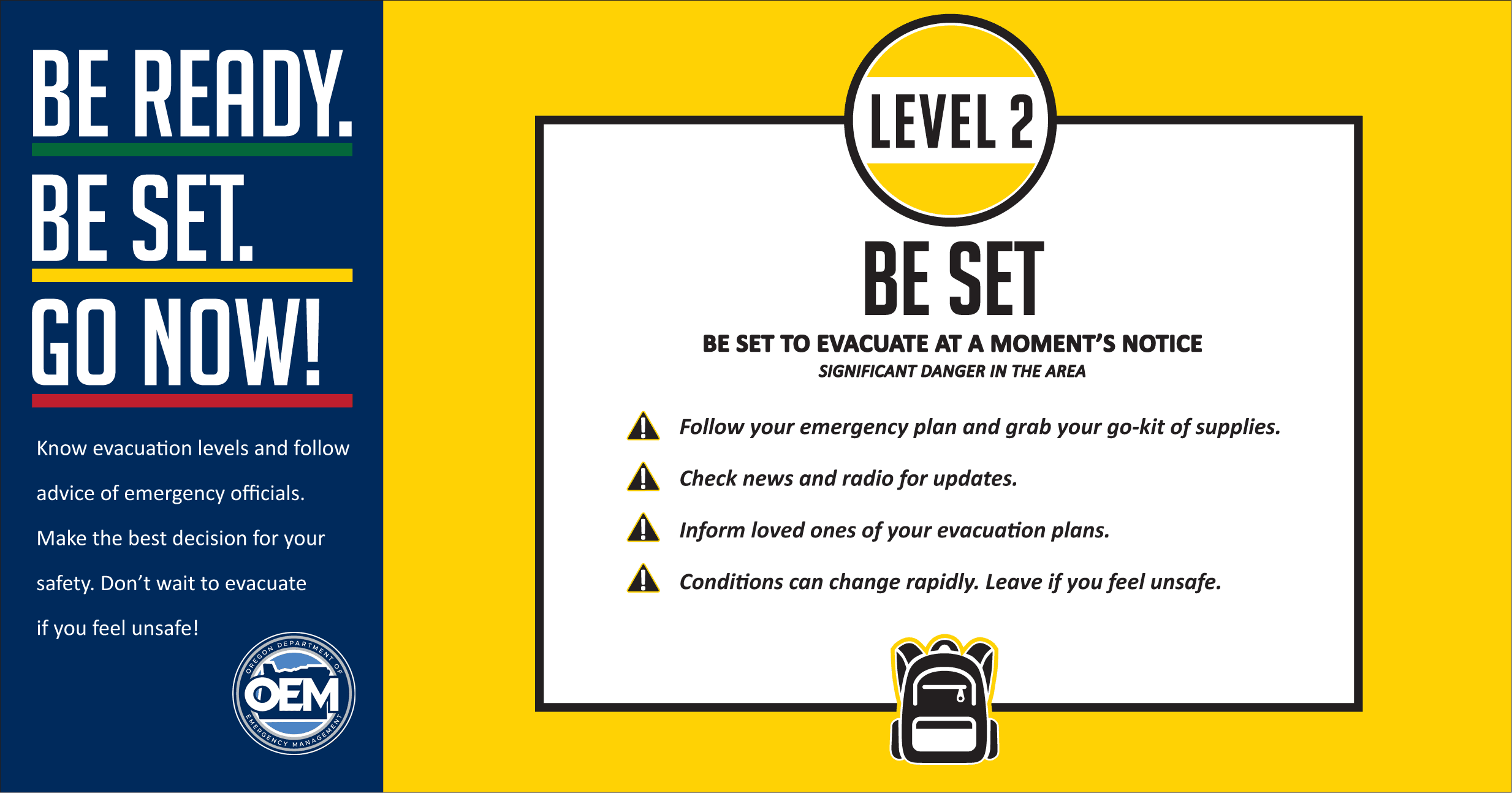 Level 2 Evacuation - Be Set