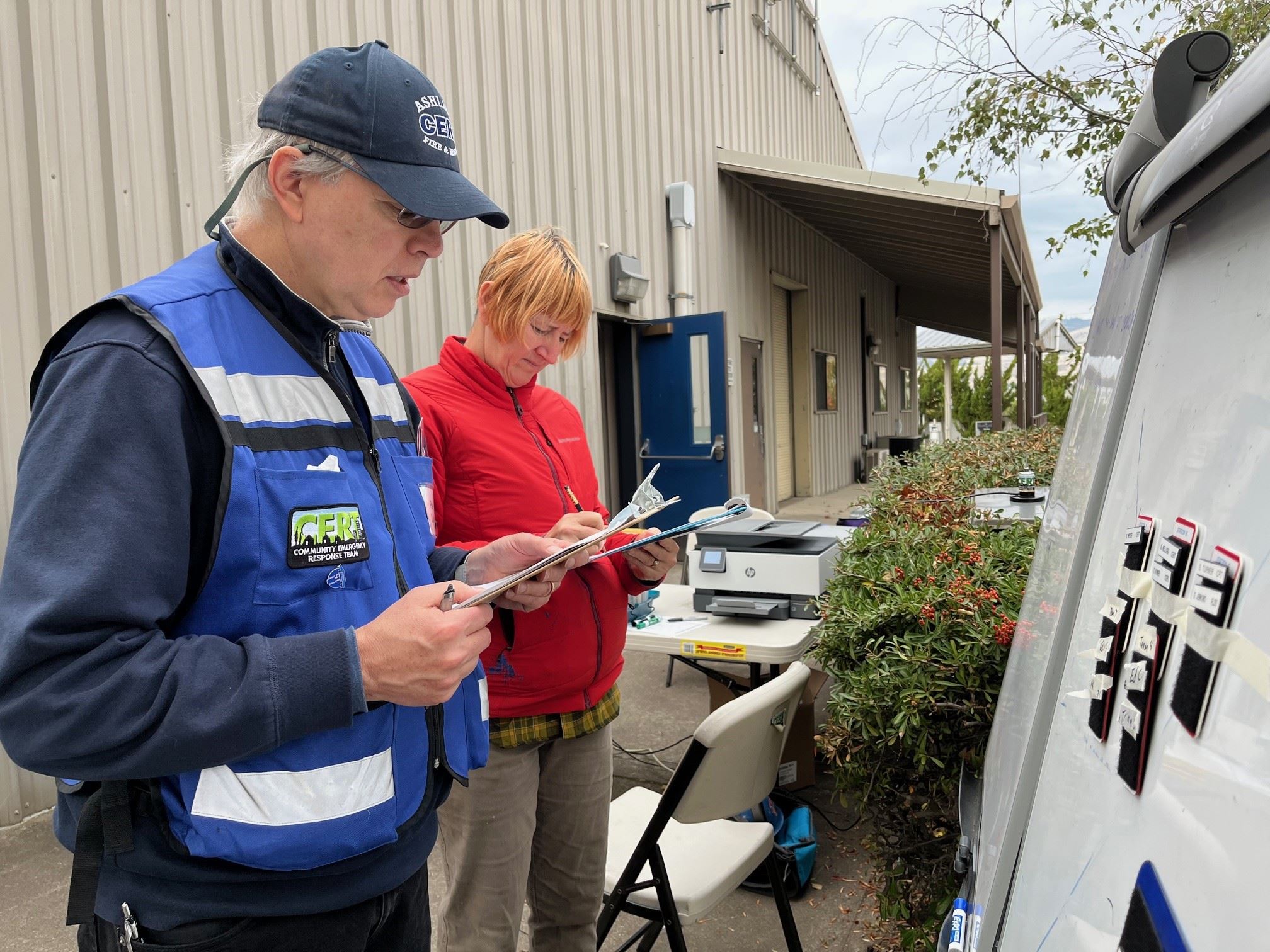 CERT members managing the command post