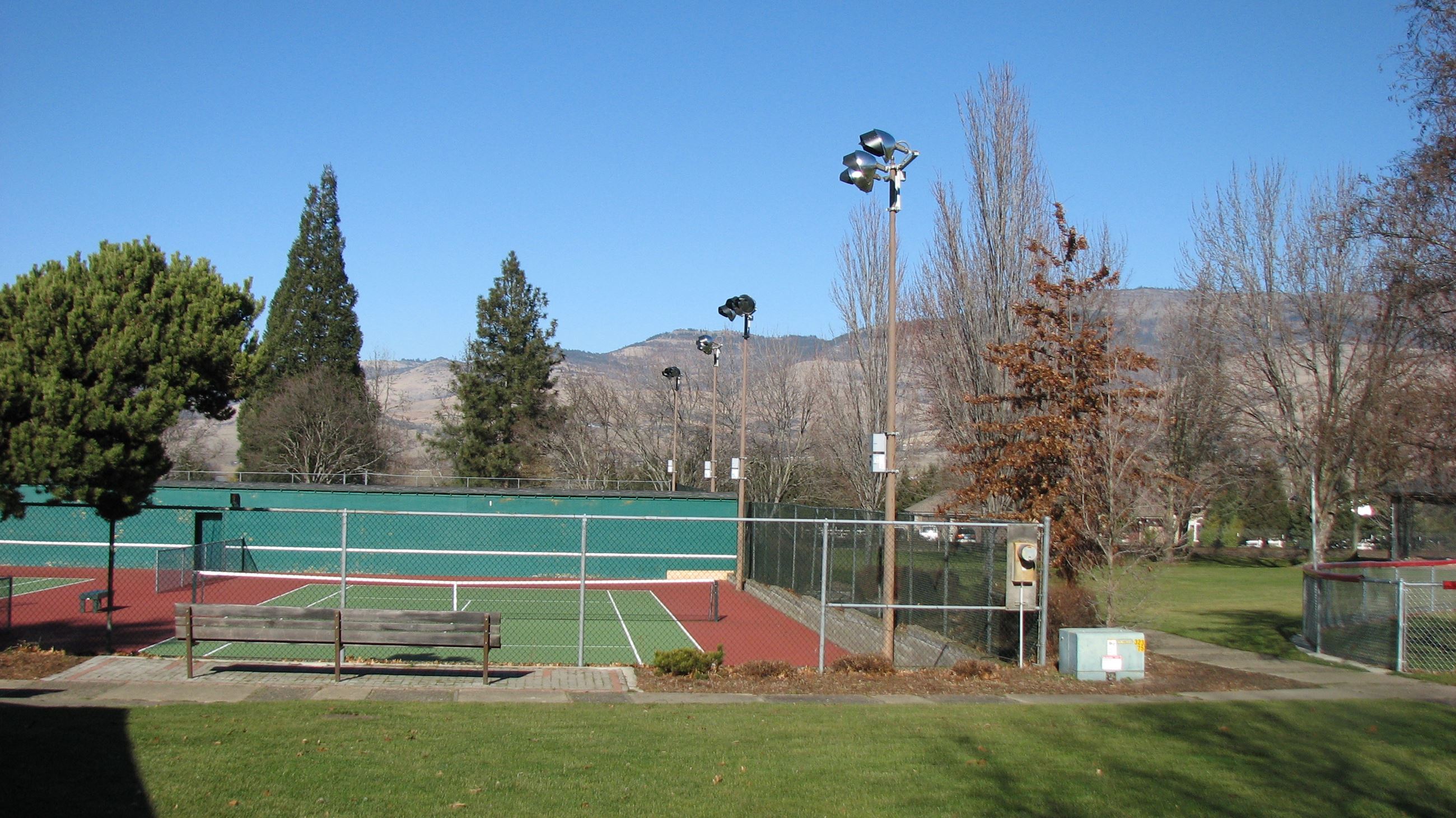 Hunter Park overlooking the tennis courts.